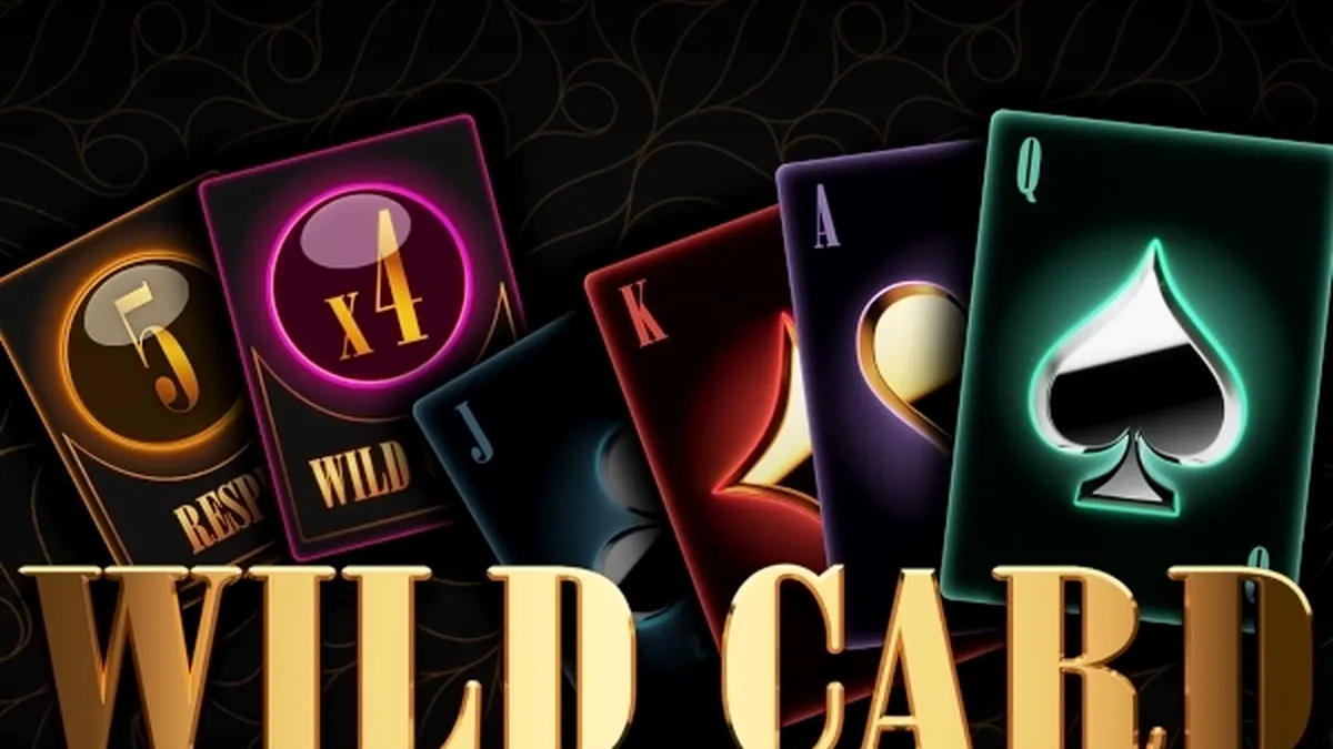 Tampilan layar utama permainan slot Wild Card dengan desain yang elegan